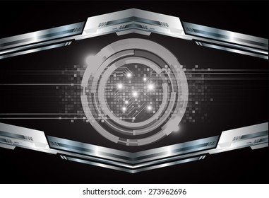 dark black color Light Abstract Technology background for computer graphic website internet and business. circuit. vector illustration. infographics. silver