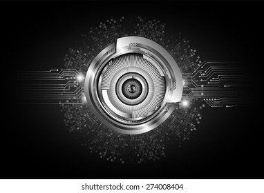 dark black color Light Abstract Technology background for computer graphic website internet and business. circuit. vector illustration. silver. infographics. stars. eye