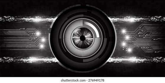 Dark black color Light Abstract Technology background for computer graphic website internet. circuit. eye. eyeball. infographics.