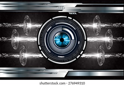 Dark black color Light Abstract Technology background for computer graphic website internet. circuit. infographics. silver. metal. eye. eyeball.