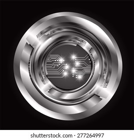 Dark black color Light Abstract Technology background for computer graphic website internet. circuit. infographics. silver