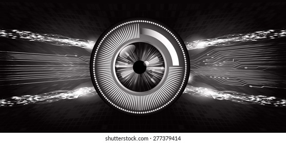 Dark black color Light Abstract Technology background for computer graphic website internet. circuit. info graphics. silver. eye. eyeball.