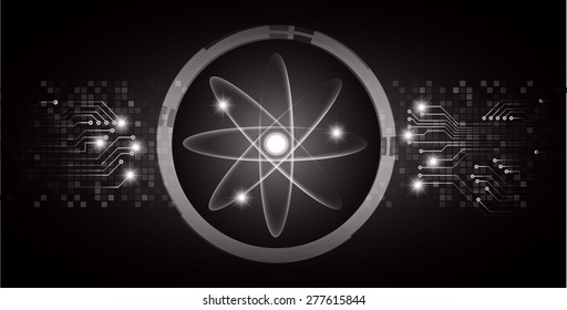 dark black color Light Abstract Technology background for computer graphic website internet and business. circuit. vector illustration. silver. infographics. molecule atom electron