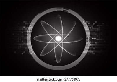 dark black color Light Abstract Technology background for computer graphic website internet and business. circuit. vector illustration. silver. infographics. molecule atom electron neutron nuclear