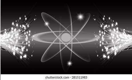 dark black color Light Abstract Technology background for computer graphic website internet and business. circuit. vector illustration. Security.Nuclear,proton, neutron, nucleus. atom. molecular.Spark