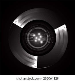 dark black color Light Abstract Technology background for computer graphic website internet and business. circuit. vector illustration. infographics. spark, sparkle