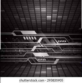 dark black color Light Abstract Technology background for computer graphic website internet and business. circuit. illustration. digital. infographics. binary code background. www. vector. eye