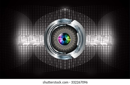 Dark black color Light Abstract Technology background for computer graphic website internet and business.circuit.vector illustration.infographics. motion move.neon. pixel, eye