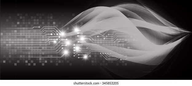 dark black color Light Abstract Technology background for computer graphic website internet and business. circuit. illustration. digital. infographics. binary code background. www.vector.Spark wave