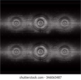 dark black color Light Abstract Technology background for computer graphic website internet and business. circuit. illustration. digital. infographics. binary code background. www.vector.Spark eye