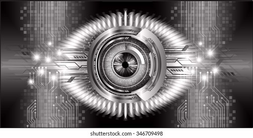 dark black color Light Abstract Technology background for computer graphic website internet and business. circuit. illustration. digital. infographics. binary code background. eye