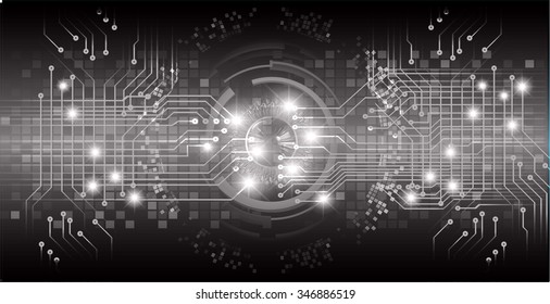 dark black color Light Abstract Technology background for computer graphic website internet and business. circuit. illustration. digital. infographics. binary code background. eye
