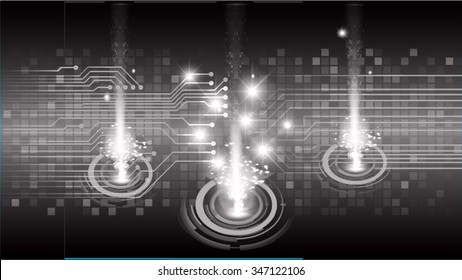 dark black color Light Abstract Technology background for computer graphic website internet and business. circuit. illustration. digital. infographics. binary code background. eye