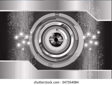 Dark black color Light Abstract Technology background for computer graphic website internet and business.circuit.vector. eye