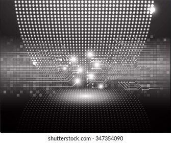 Dark black color Light Abstract Technology background for computer graphic website internet and business.circuit.vector illustration.infographics. motion move.neon. pixel