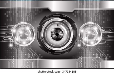 Dark black color Light Abstract Technology background for computer graphic website internet and business.circuit.vector. eye