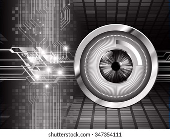 Dark black color Light Abstract Technology background for computer graphic website internet and business.circuit.vector. eye