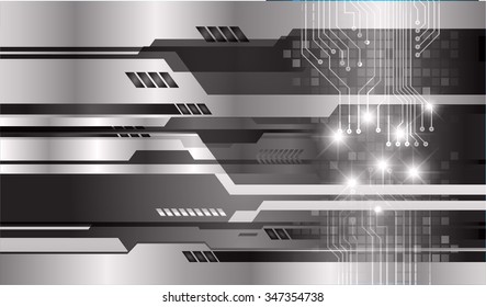 Dark black color Light Abstract Technology background for computer graphic website internet and business.circuit.vector. silver