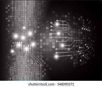Dark black color Light Abstract Technology background for computer graphic website internet business. circuit. illustration. digital. infographics. binary code background. www.one. zero.eye. vector