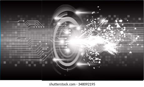 Dark black color Light Abstract Technology background for computer graphic website internet business. circuit. illustration. digital. infographics. binary code background. www.one. zero.eye. vector
