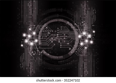 Dark black color Light Abstract Technology background for computer graphic website internet and business. circuit. vector illustration. infographics. motion move blur.neon. pixel. eye