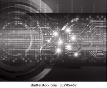 Dark black color Light Abstract Technology background for computer graphic website internet and business. circuit. vector illustration. infographics. motion move blur.neon. pixel.