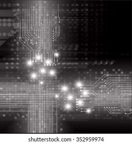 Dark black color Light Abstract Technology background for computer graphic website internet and business. circuit.  illustration. infographics. motion move blur.neon. pixel.