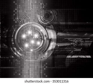 Dark black color Light Abstract Technology background for computer graphic website internet and business. circuit. vector illustration. infographics. motion move blur.neon. pixel.
