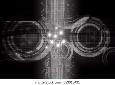 Dark black color Light Abstract Technology background for computer graphic website internet and business. circuit. vector illustration. infographics. motion move blur.neon. pixel.