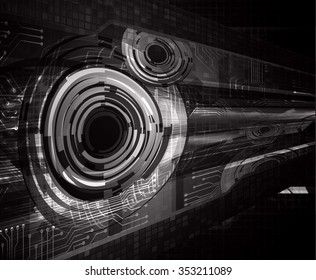 dark black color Light Abstract Technology background for computer graphic website internet and business. circuit. illustration. infographics. binary code.www.vector.motion move blur.one zero