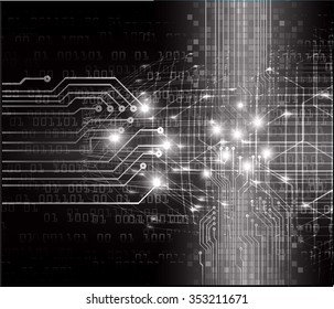 dark black color Light Abstract Technology background for computer graphic website internet and business. circuit. illustration. infographics. binary code.www.vector.motion move blur.one zero