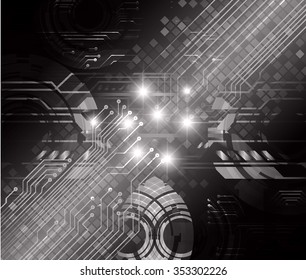 dark black color Light Abstract Technology background for computer graphic website internet and business. circuit. illustration. infographics. binary code.www.vector.motion move blur.one zero