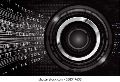 dark black color Light Abstract Technology background for computer graphic website internet and business. circuit. illustration. digital. infographics. binary code background. eye. Global. scan virus