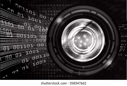 dark black color Light Abstract Technology background for computer graphic website internet and business. circuit. illustration. digital. infographics. binary code background. eye. Global. scan virus