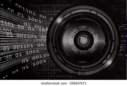 dark black color Light Abstract Technology background for computer graphic website internet and business. circuit. illustration. digital. infographics. binary code background. eye. Global. scan virus