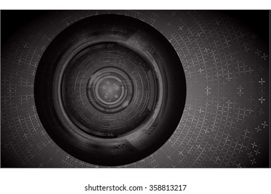 Dark black color Light Abstract Technology background for computer graphic website internet and business. circuit. vector illustration. infographics. motion move blur.neon. pixel. eye. scan virus