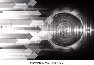 Dark black color Light Abstract Technology background for computer graphic website internet and business. circuit. vector illustration. infographics. motion move blur.neon. pixel. eye. scan virus