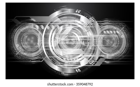 Dark black color Light Abstract Technology background for computer graphic website internet and business. circuit. vector illustration. infographics. motion move blur.neon. pixel. eye. scan virus