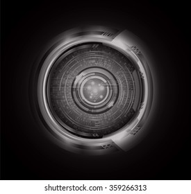 Dark black color Light Abstract Technology background for computer graphic website internet and business. circuit. vector illustration. infographics. motion move blur.neon. pixel. eye. scan virus