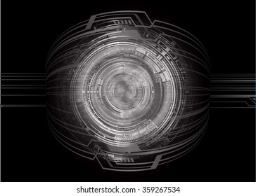 Dark black color Light Abstract Technology background for computer graphic website internet and business. circuit. vector illustration. infographics. motion move blur.neon. pixel. eye. scan virus