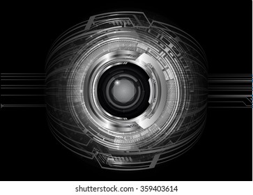 Dark black color Light Abstract Technology background for computer graphic website internet and business, circuit, vector illustration, infographics, motion move blur, neon, pixel, eye, scan virus