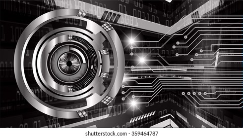 Dark black color Light Abstract Technology background for computer graphic website internet and business. circuit. vector illustration. infographics. motion move blur.neon. pixel. eye scan virus