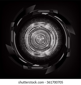 dark black color Light Abstract Technology background for computer graphic website internet and business. circuit. illustration. digital. infographics. binary code. eye scan virus