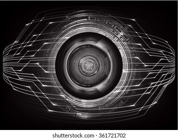 dark black color Light Abstract Technology background for computer graphic website internet and business. circuit. illustration. digital. infographics. binary code. eye scan virus