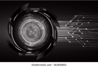 dark black color Light Abstract Technology background for computer graphic website internet and business. circuit. illustration. digital. infographics. binary code. eye scan virus