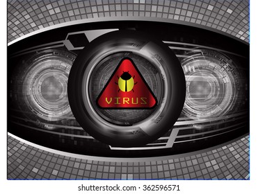 Dark black color Light Abstract Technology background for computer graphic website internet and business. circuit. vector illustration. infographics. motion move blur.neon. pixel. eye scan virus key