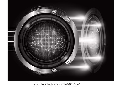 Dark black color Light Abstract Technology background for computer graphic website internet and business. circuit. illustration. infographics. motion move blur.neon. pixel. vector eye