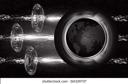 Dark black color Light Abstract Technology background for computer graphic website internet and business. circuit. illustration. infographics. motion move blur.neon. pixel. vector map world