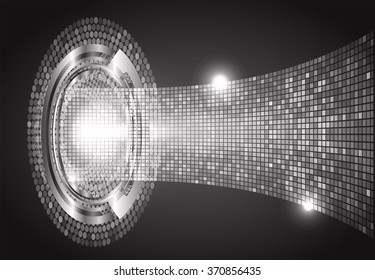 dark black color Light Abstract Technology background for computer graphic website internet and business. circuit. illustration.digital.infographics. binary code. www.vector.motion move blur. eye