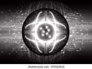 Dark black color Light Abstract Technology background for computer graphic website internet and business. circuit. vector illustration. infographics. motion move blur.neon. pixel. eye scan virus